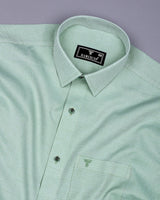 Swifton Green With White Dobby Formal Cotton Shirt
