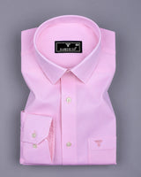 Swifton Pink With White Dobby Formal Cotton Shirt