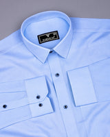 Swifton Blue With White Dobby Formal Cotton Shirt