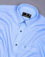 Swifton Blue With White Dobby Formal Cotton Shirt