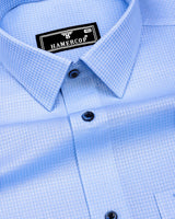 Swifton Blue With White Dobby Formal Cotton Shirt