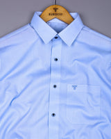 Swifton Blue With White Dobby Formal Cotton Shirt