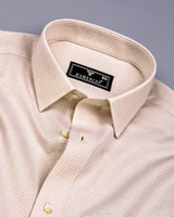 Swifton Cream With White Dobby Formal Cotton Shirt