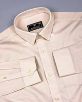 Swifton Cream With White Dobby Formal Cotton Shirt