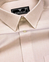 Swifton Cream With White Dobby Formal Cotton Shirt