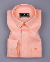 Swifton Orange With White Dobby Formal Cotton Shirt