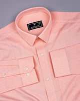 Swifton Orange With White Dobby Formal Cotton Shirt