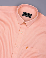 Swifton Orange With White Dobby Formal Cotton Shirt