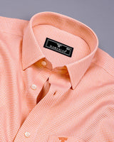 Swifton Orange With White Dobby Formal Cotton Shirt