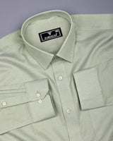 Green Foho With White Dobby Textured Giza Shirt