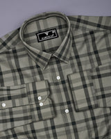 Newton Crocodile Green Waffle Dobby Check Shirt