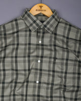 Newton Crocodile Green Waffle Dobby Check Shirt