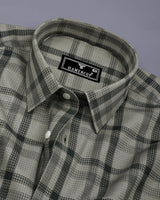 Newton Crocodile Green Waffle Dobby Check Shirt