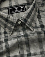 Newton Crocodile Green Waffle Dobby Check Shirt