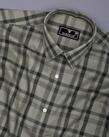 Newton Crocodile Green Waffle Dobby Check Shirt