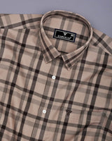 Newton Ginger Cream With Brown Waffle Dobby Check Shirt