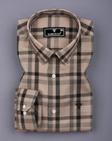 Newton Ginger Cream With Brown Waffle Dobby Check Shirt