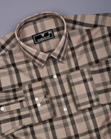 Newton Ginger Cream With Brown Waffle Dobby Check Shirt