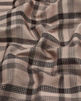 Newton Ginger Cream With Brown Waffle Dobby Check Shirt