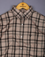 Newton Ginger Cream With Brown Waffle Dobby Check Shirt