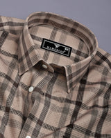 Newton Ginger Cream With Brown Waffle Dobby Check Shirt
