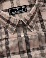 Newton Ginger Cream With Brown Waffle Dobby Check Shirt