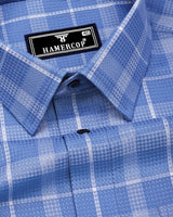 Fermium Blue With White Waffle Dobby Check Shirt