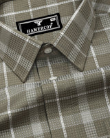 Fermium Green With White Waffle Dobby Check Shirt