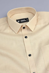 Shiny light brown cotton linen shirt