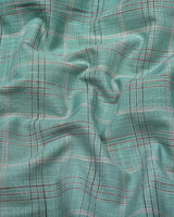 Hybrid Green With Gray Check Linen Cotton Shirt