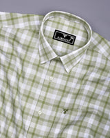 Assert Green With White Waffle Dobby Check Shirt