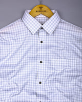 Blink Gray With White Dobby Check Premium Giza Shirt