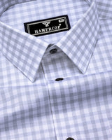 Blink Gray With White Dobby Check Premium Giza Shirt