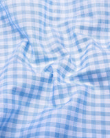 Blink Blue With White Dobby Check Premium Giza Shirt