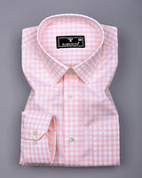 Blink Pink With White Dobby Check Premium Giza Shirt