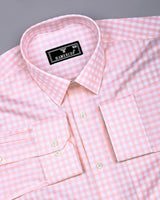 Blink Pink With White Dobby Check Premium Giza Shirt