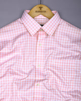 Blink Pink With White Dobby Check Premium Giza Shirt