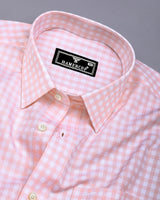 Blink Pink With White Dobby Check Premium Giza Shirt