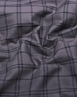 Otok Silver Gray With Charcoal Waffle Dobby Check Shirt