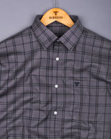 Otok Silver Gray With Charcoal Waffle Dobby Check Shirt