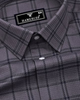 Otok Silver Gray With Charcoal Waffle Dobby Check Shirt