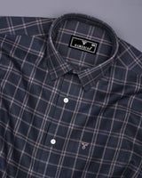 Otok Charcoal Gray With Silver Waffle Dobby Check Shirt