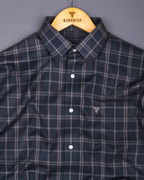 Otok Charcoal Gray With Silver Waffle Dobby Check Shirt