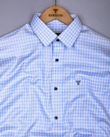 Catalyst Blue With White Check Premium Giza Shirt