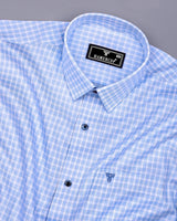 Catalyst Blue With White Check Premium Giza Shirt