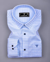 Catalyst Blue With White Check Premium Giza Shirt