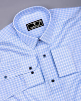 Catalyst Blue With White Check Premium Giza Shirt