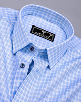 Catalyst Blue With White Check Premium Giza Shirt