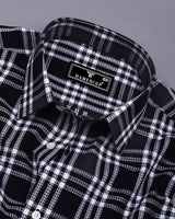 Cruze Black With White Waffle Dobby Check Shirt
