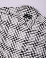 Pinot Wine With Gray Dobby Amsler Check Cotton Shirt